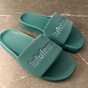 Womens Lululemon Restfeel Slide Graphic Size 6 Teal Green LW9FO9S